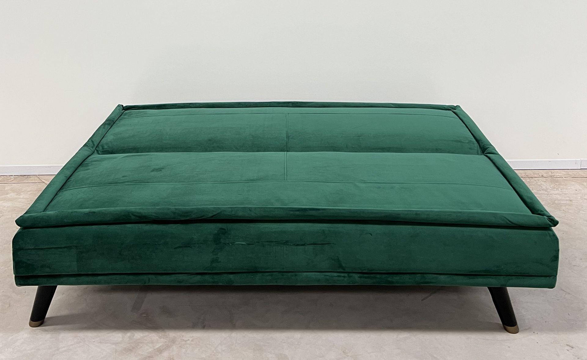 Green Velvet Upholstered Sofa Bed Is Ideal For Those Looking For A Sleek Space-Saving Design. In A - Image 2 of 3