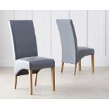 A set of 5 x Cannes Grey Bonded Leather Dining Chair Comfortable and practical faux leather