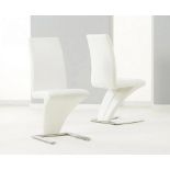 A set of 4 x Hampstead Z White Faux Leather Dining Chairs striking chrome and faux leather design