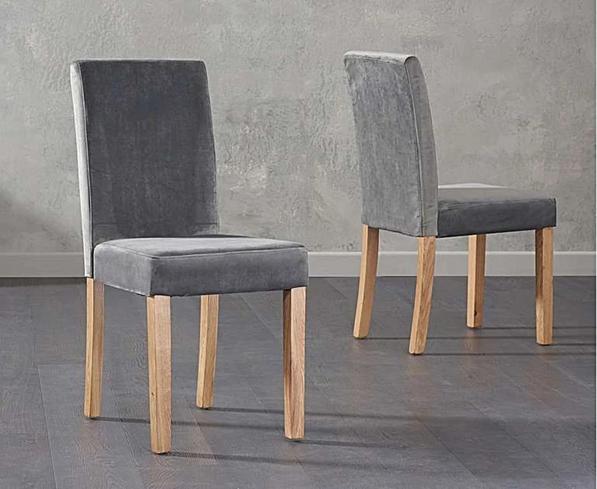 A set of 5 x Mia Fabric Grey Velvet Dining Chair Stylish and simple, the Mia offers a comfy and