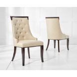 A set of 3 x Angelica Faux Leather Dining Chair traditional deep buttoned design with some modern