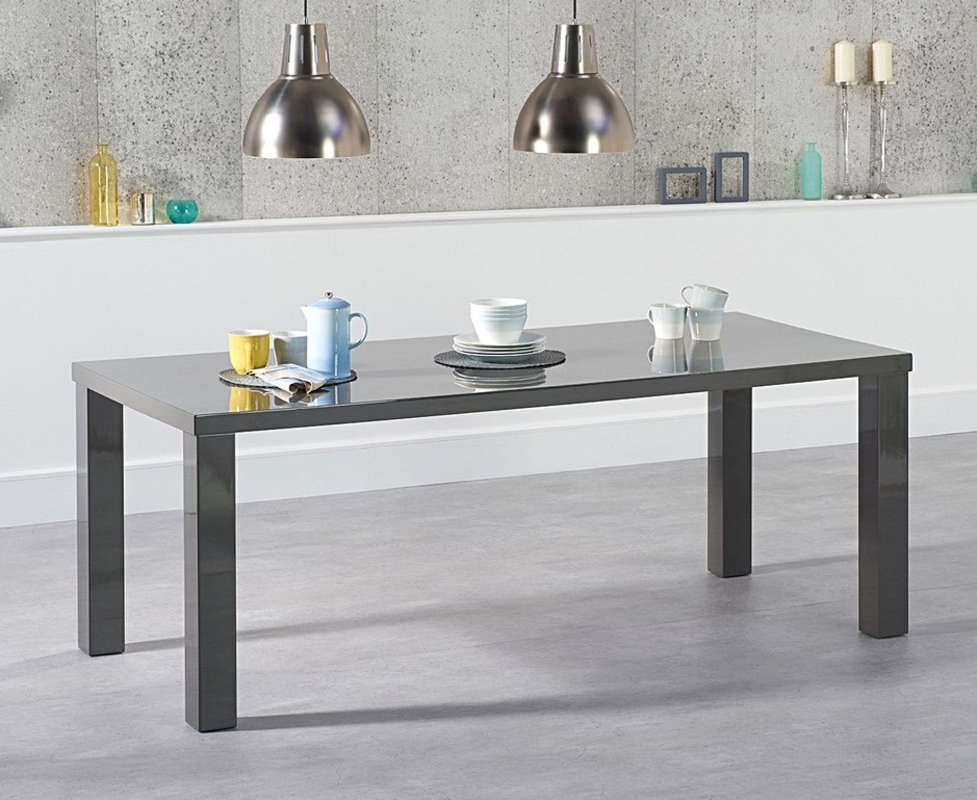 Atlanta 200cm Dark Grey High Gloss Dining Table The Atlanta collection is all about practicality and