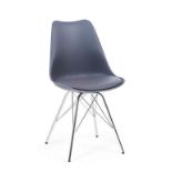 A set of 4 x Celine Dark Grey Dining Chair In pure retro style, the Celine chairs feature rich