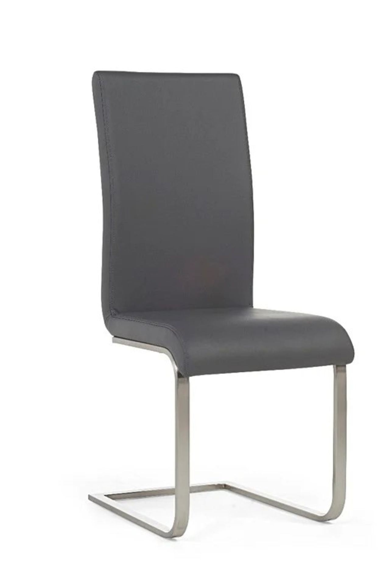 Malaga Grey Faux Leather Dining Chair Simplicity is the keynote of all true elegance. The minimalist