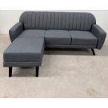 Lucia Reversible Sofa Bed in Grey Linen Retro-inspired and minimalist in shape, the Lucia collection