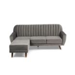 Lucia Reversible Sofa Bed in Grey Velvet Retro-inspired and minimalist in shape, the Lucia