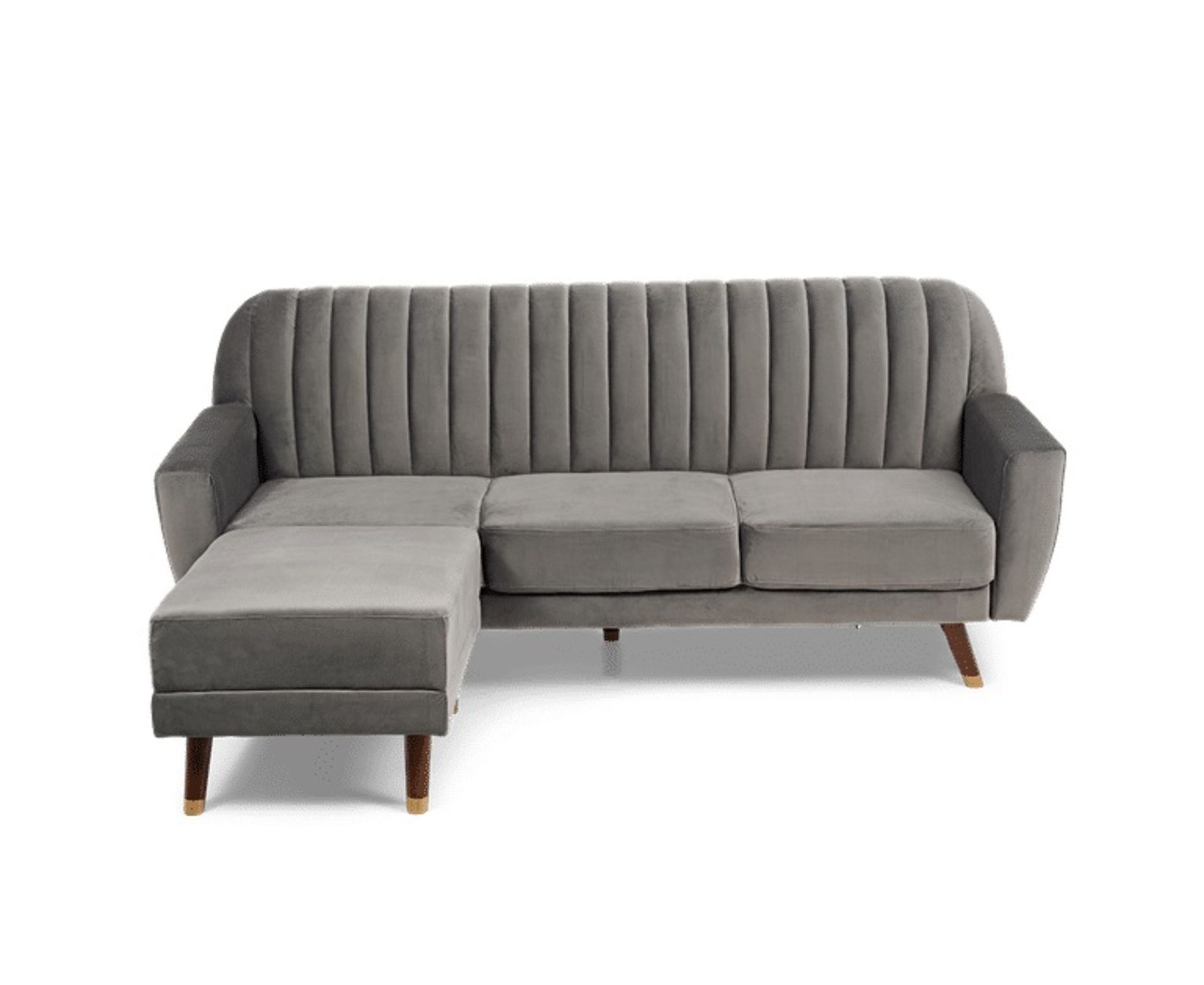 Lucia Reversible Sofa Bed in Grey Velvet Retro-inspired and minimalist in shape, the Lucia