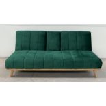 Etta Green Velvet 3 Seater Fold Down Sofa Bed Combines An Exciting Contemporary Shape With