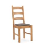 A set of 3 x Vermont Solid Oak Dining Chairs Expertly crafted from elm and oak, these robust slatted