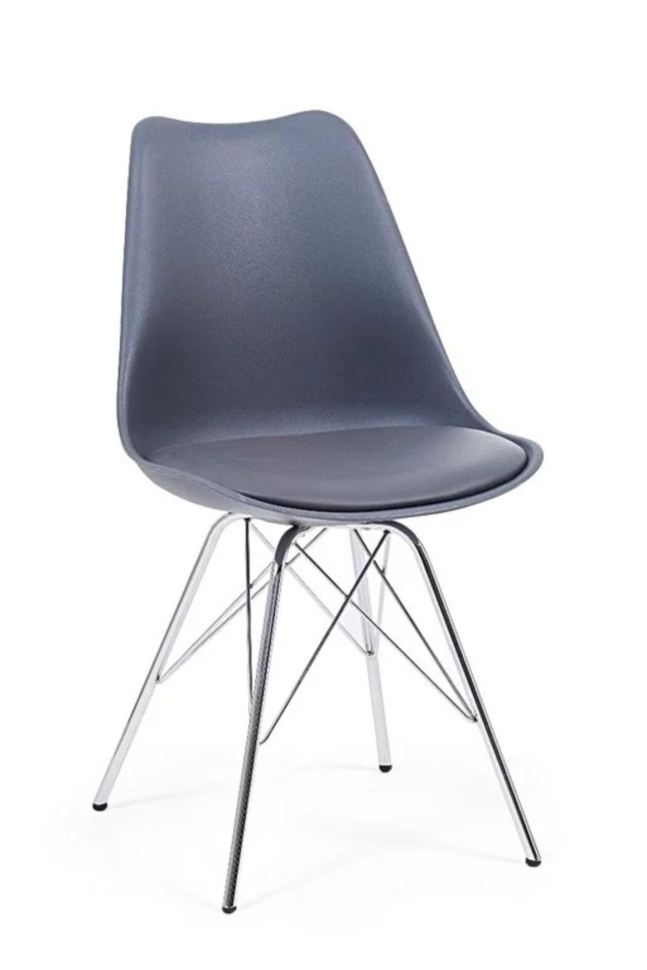 A set of 4 x Celine Dark Grey Dining Chair In pure retro style, the Celine chairs feature rich