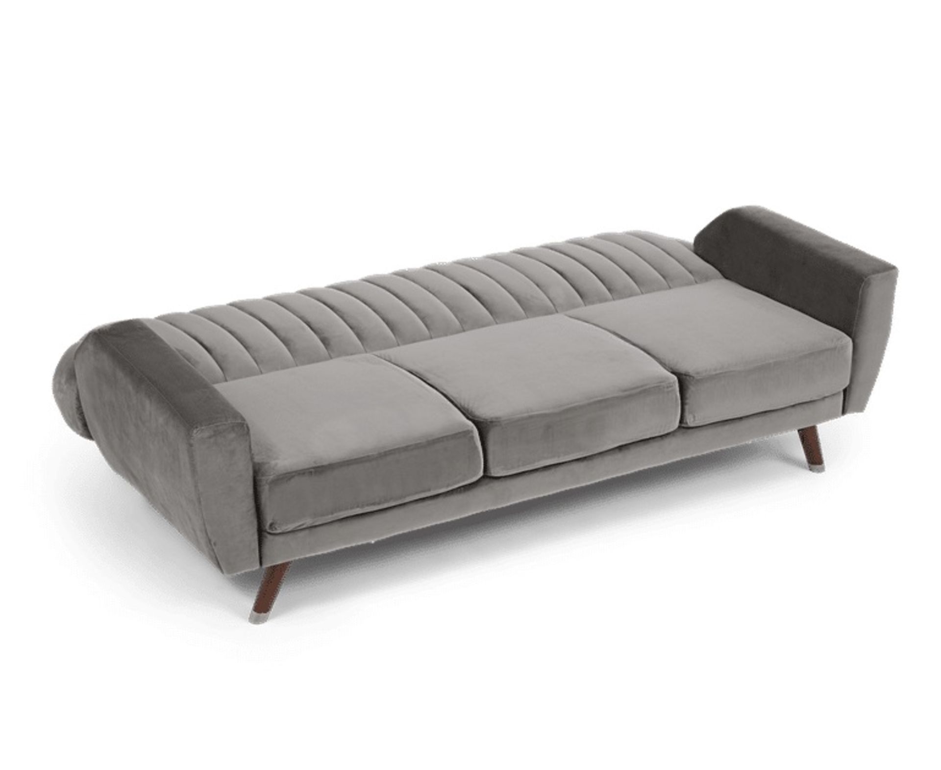 Lucia Reversible Sofa Bed in Grey Velvet Retro-inspired and minimalist in shape, the Lucia - Image 2 of 2