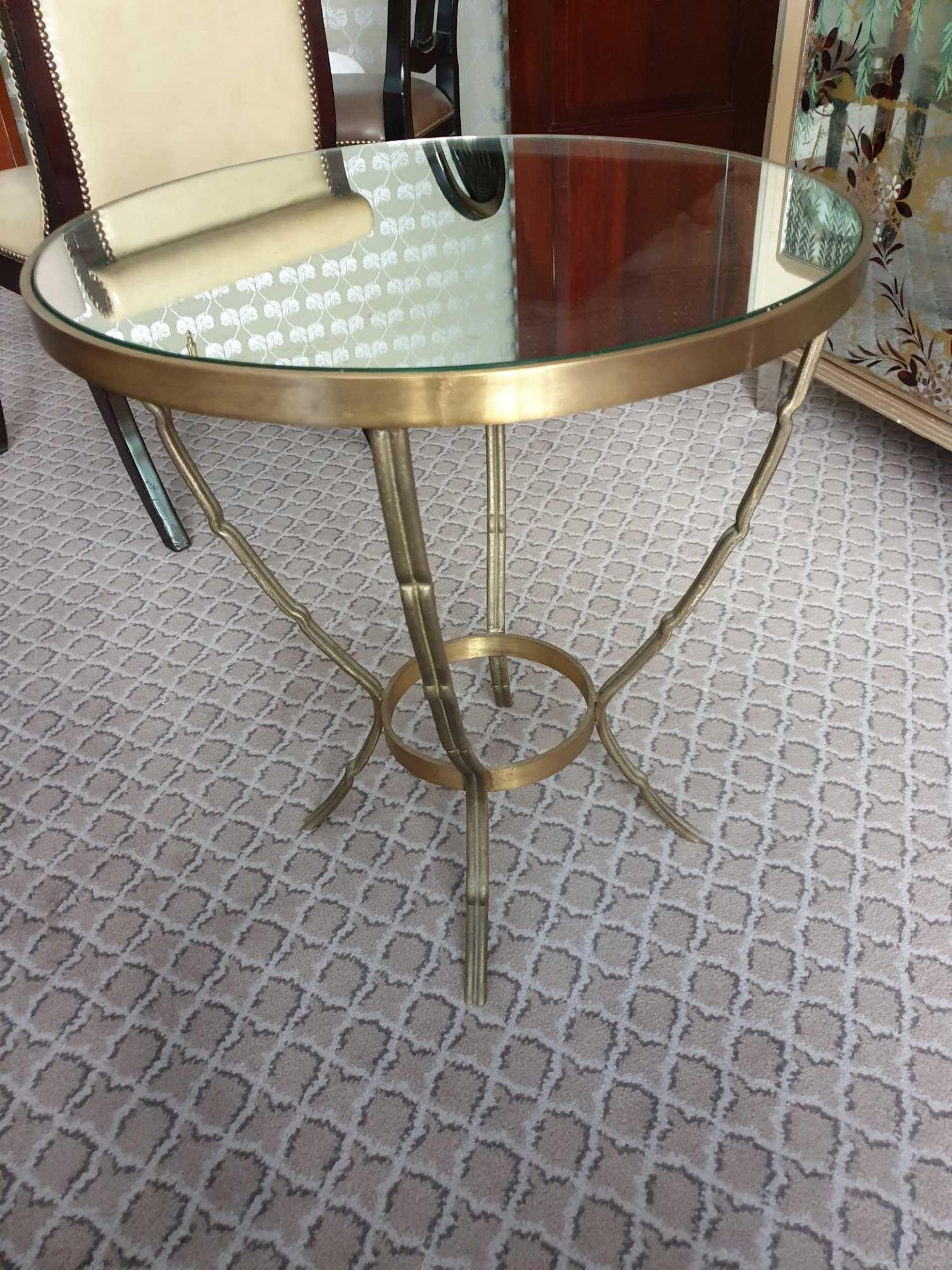 A Brass And Mirrored Top Coffee Table 60 x 76cm