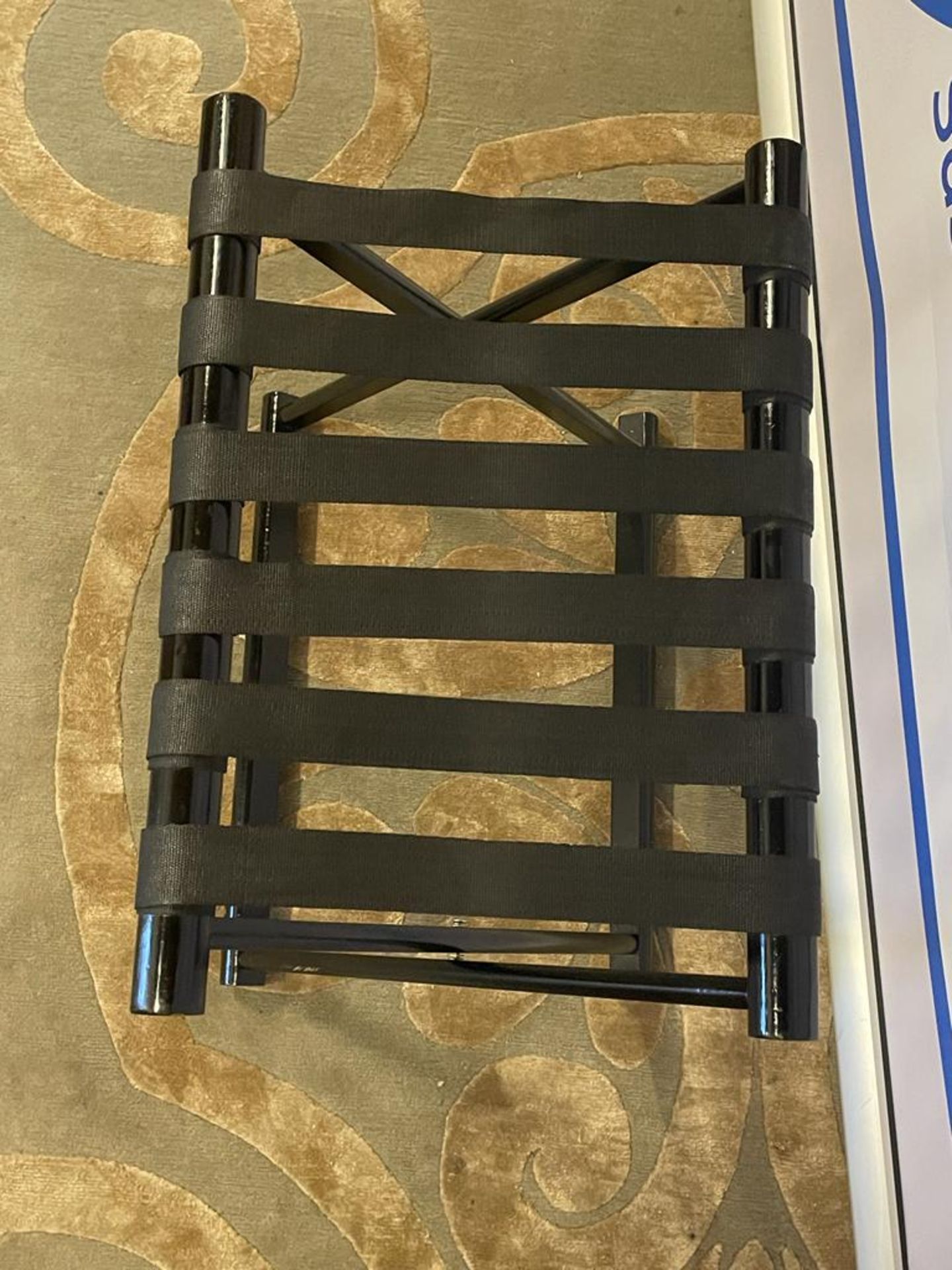 Hotel Black Wooden Luggage Rack European made without backrest Flat when folded up strong black - Image 2 of 2