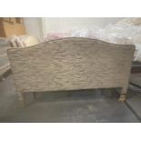 Headboard Handcrafted With Nail Trim And Padded mushroom UpholsteryÃ‚  215 (L) x 132 (H)