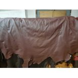 Chocolate Leather Hide approximately 3.42mÂ² 1.9 x 1.8cm ( Hide No,3)