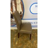 Leather High Back Chair With Stud Finish Detail Stained Wooden Legs 55 x 46 x 98cm