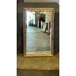 A Spanish ribbed gold gilt wide wood frame accent mirror 50 x 80cm