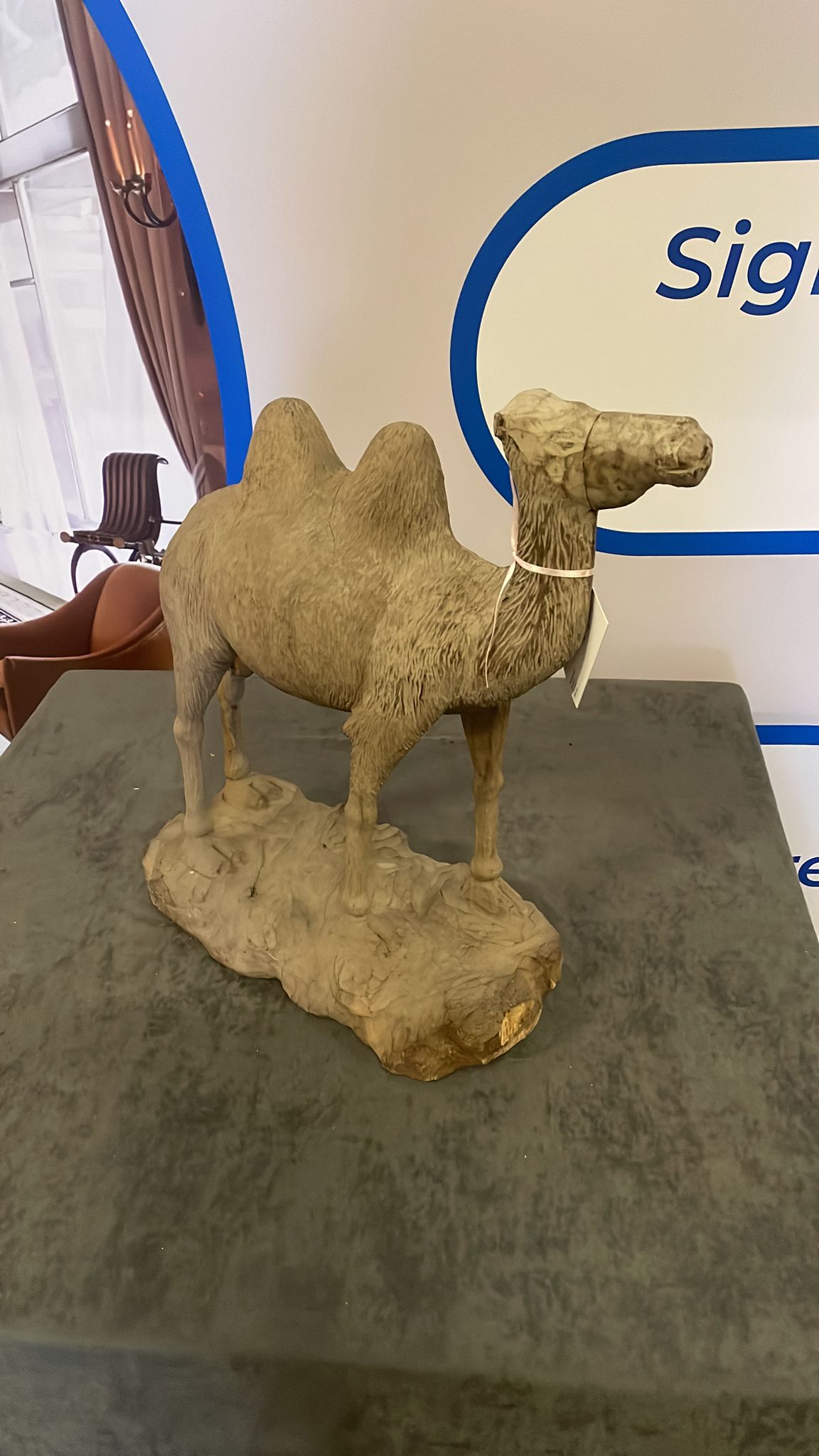 A Hand Carved Camel Statue 40 x 48 X15cm