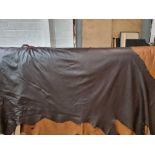 Dark Chocolate Calbe Leather Hide approximately 3.42mÂ² 1.9 x 1.8cm ( Hide No,65)