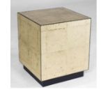 Gatsby Side Table- The Cubic Form Is Set Off By The Hand Applied Gilt Leaf Under The All Over