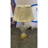 Cut Glass Crystal Urn Table Lamp brass Base complete with shade 60cm Tall