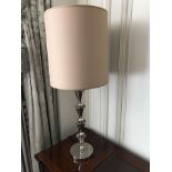 Deco Collection Contemporary Polished Nickel Table Lamp With Shade 90cm