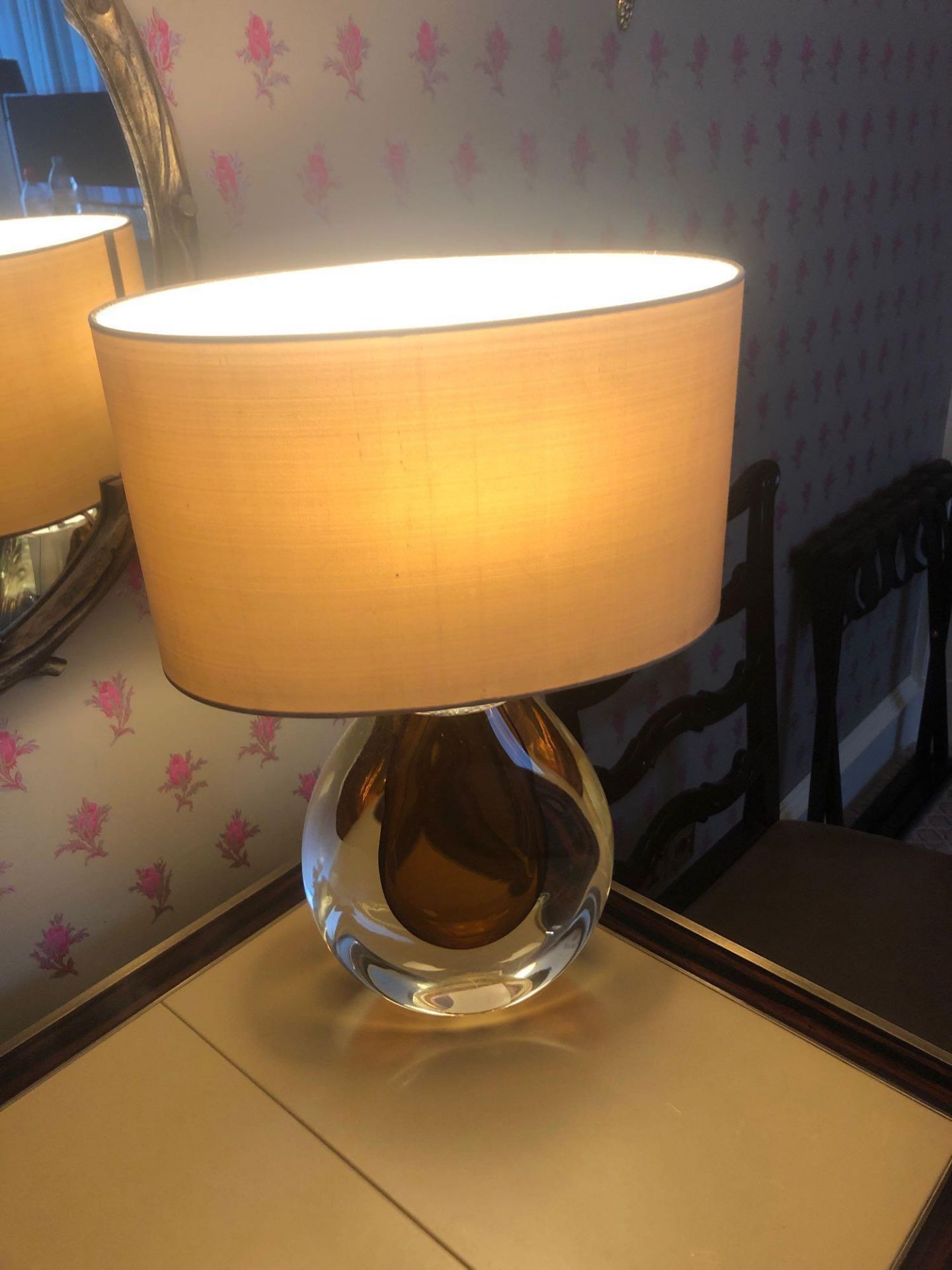 Heathfield And CO Mia Table Lamp in brown Mouth-Blown Glass Features An Intense Drop Of Colour And A