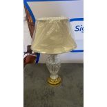 Cut Glass Crystal Urn Table Lamp brass Base complete with shade 60cm Tall