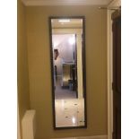 Wood framed bevelled dressing mirror mauve 50 x 168cm