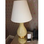 A pair of Heathfield And Co Louisa Glazed cream Ceramic Table Lamp With Textured Shade 77cm