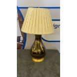 A pair fo Heathfield And Co Louisa Glazed bronze Ceramic Table Lamp With Textured Shade 77cm