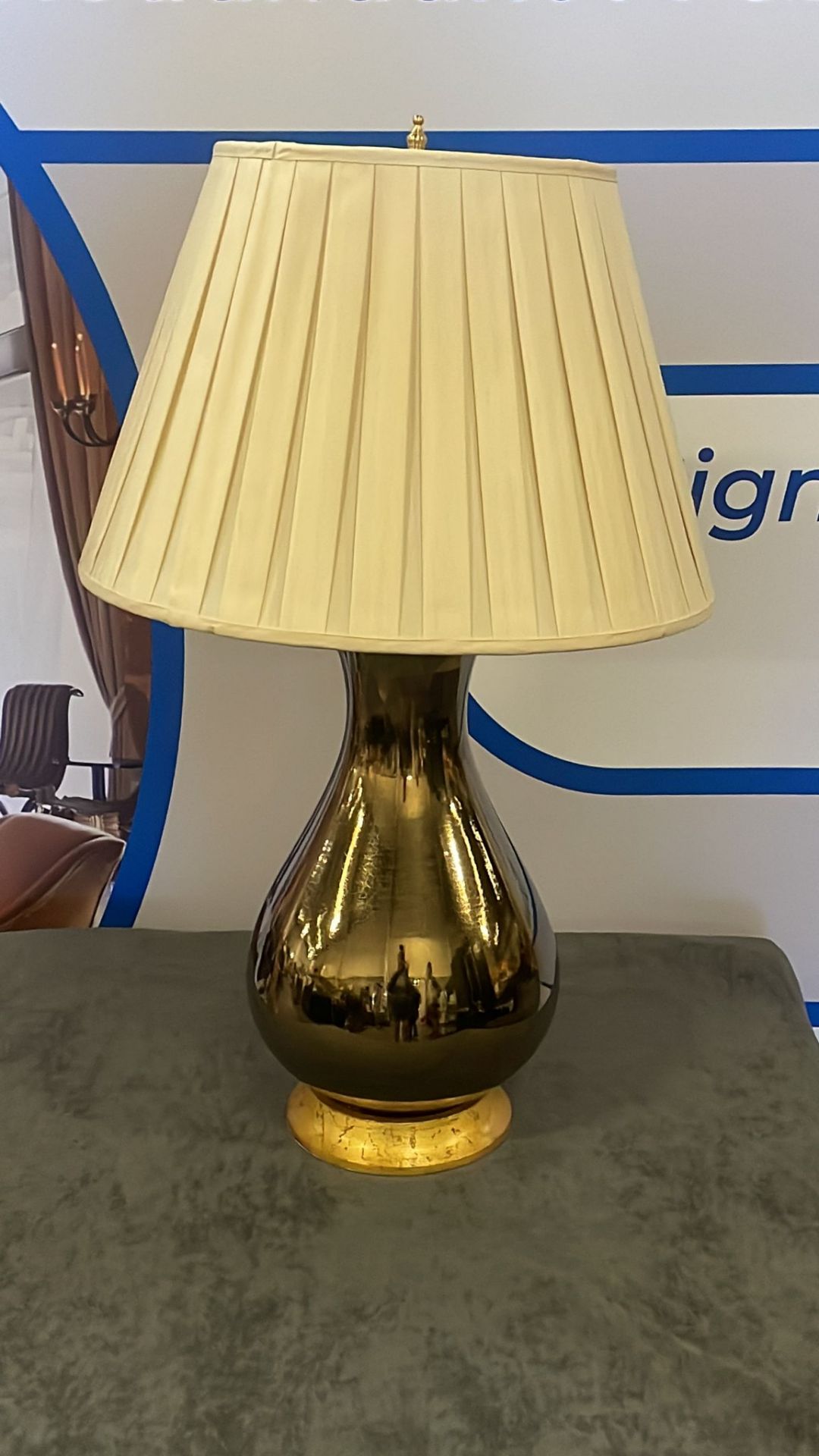 A pair fo Heathfield And Co Louisa Glazed bronze Ceramic Table Lamp With Textured Shade 77cm