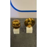 A set of 2 x Jonathan Adler Brass Misia Sculpture Hand Sculpted In The Designers Soho Studio Then