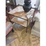 A Marble And Bronze Two Tier Side Table On Cast Frame 50 x 70 x 65cm