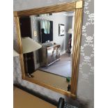 Rectangular Bevelled Empire Style Mirror With Painted Gold Frame 80 x 90cm