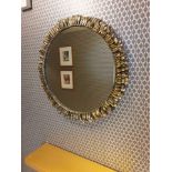 A Bronzed Accent Mirror Petal Design Frame 68cm