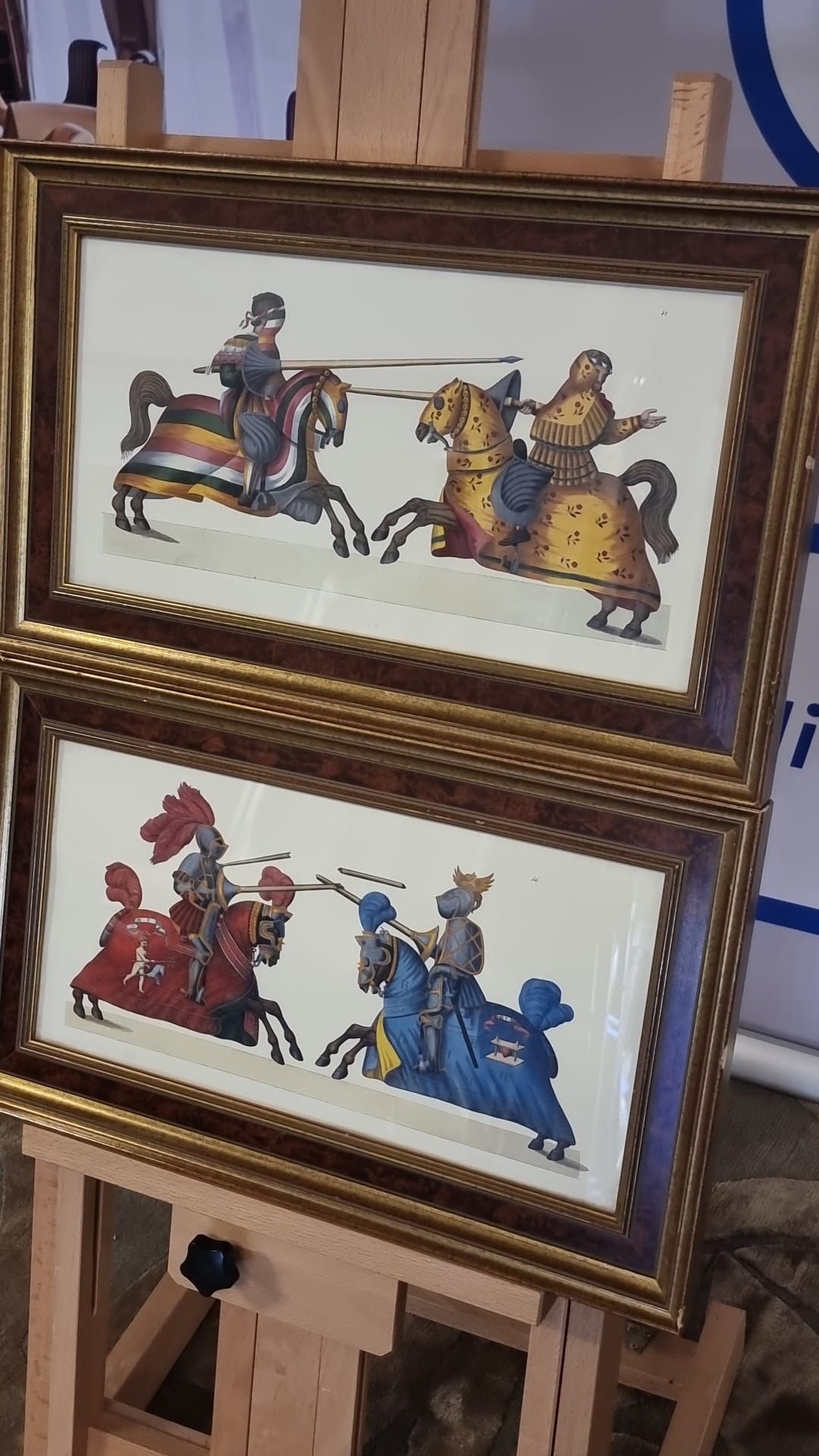 A Set Of 2 X Framed Prints Of Jousting Knights 52 X 32cm (A20) - Bild 2 aus 2