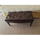 Tufted Leather Bench With Scrolled Apron 100 x 46 x 47cm Nb marked