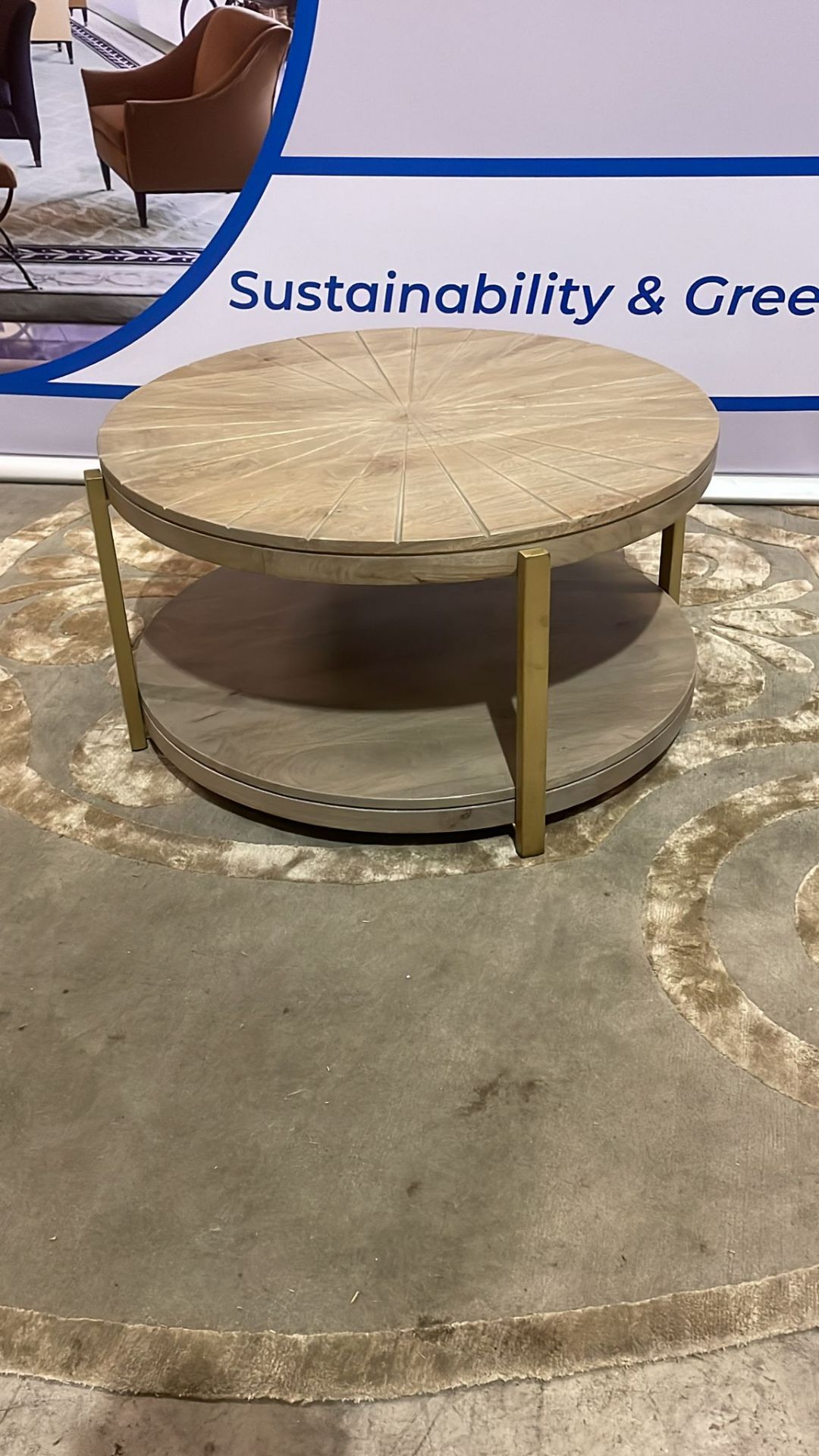 Christiane Lemieux Smithson Round Coffee Table Has A Lower Bottom Shelf The Wooden Top And Bottom - Image 3 of 3