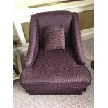 Egerton Armchair Sloping Arms Dressmakers Skirt And A Sprung Back purple Upholstered Relaxer Chair