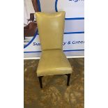 Cream & Olive Leather Dining Chairs with High Back 50 x 50 x 100cm
