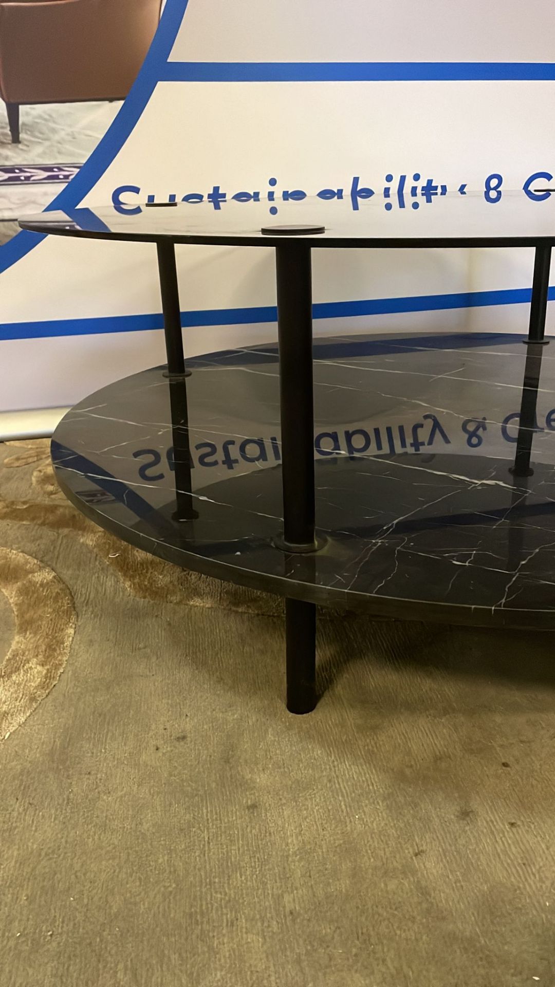 Sassy- A Contemporary Coffee Table Created With Real Black Italian Marble And Smoked Grey - Bild 3 aus 3