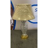 Cut Glass Crystal Urn Table Lamp brass Base complete with shade 60cm Tall