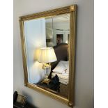 A Rectangular Gilt Framed Mirror Ornate Floral And Leaf Design 82 x 117cm