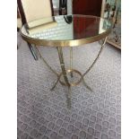 A Brass And Mirrored Top Coffee Table 60 x 76cm