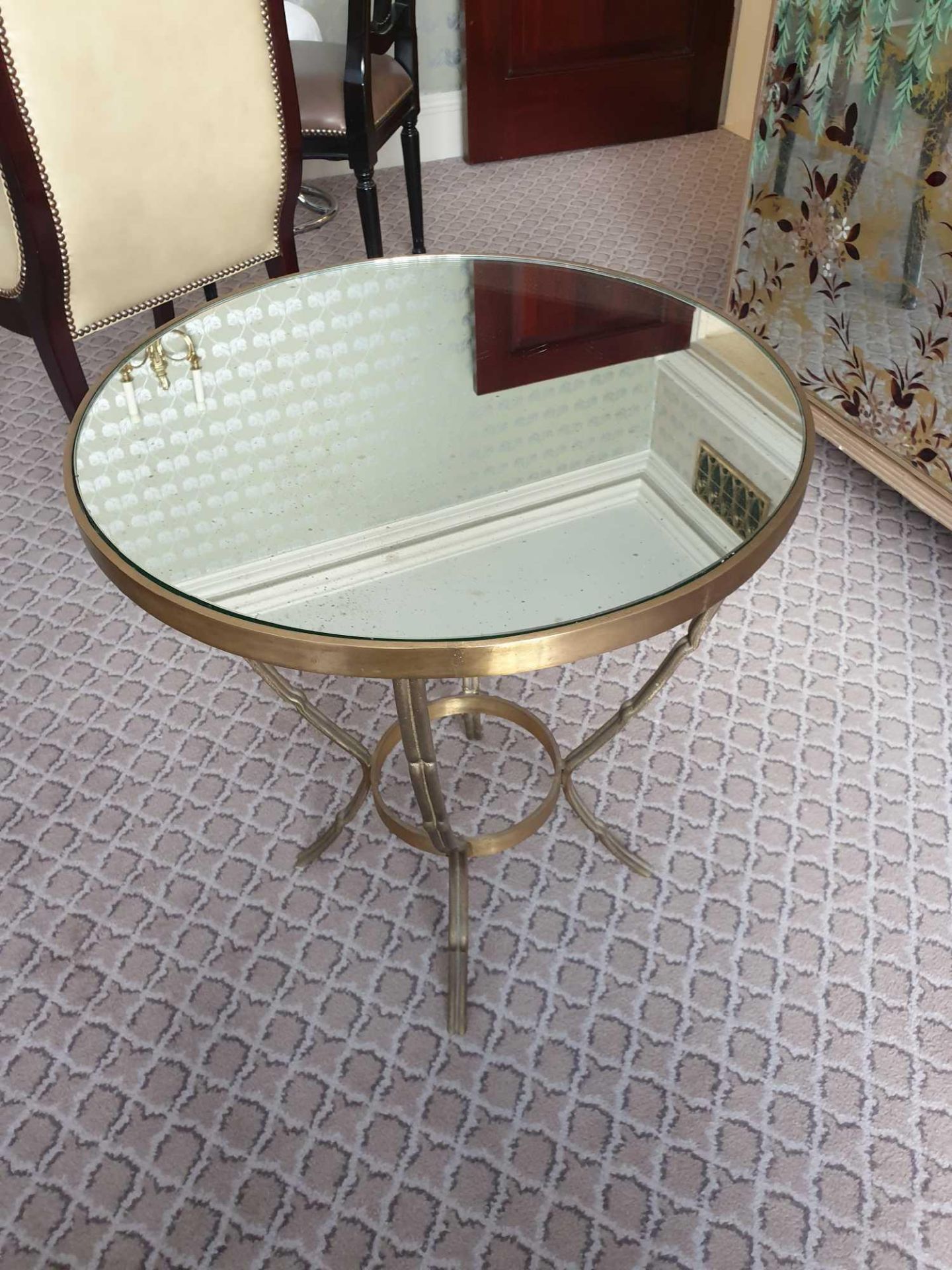 A Brass And Mirrored Top Coffee Table 60 x 76cm - Bild 3 aus 3