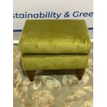 A Lime Green Footstool On Taper Round Legs 46 x 53 x 53cm