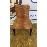 A set of 3 x Upholstered side chairs the slightly curved back and padded seat pad upholstered in a