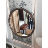 Forgeability Bespoke Metalwork Twig Circular Wall Mirror Brass Surround 60cm Diameter