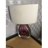 Heathfield And CO Mia Table Lamp in Pink Mouth-Blown Glass Features An Intense Drop Of Colour And